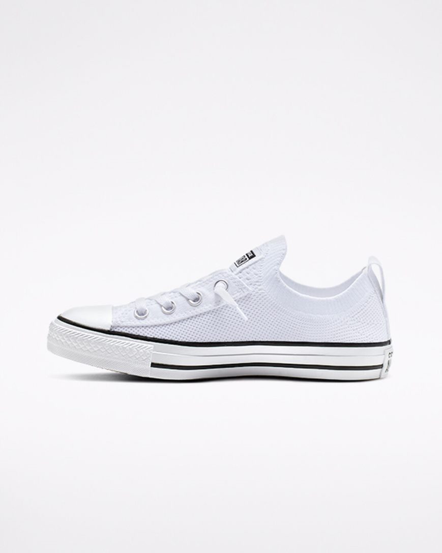 Zapatillas Bajas Converse Chuck Taylor All Star Shoreline Knit Slip Mujer Blancas Negras Blancas | PE 4L2P80